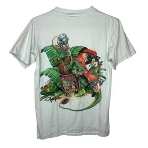 Vintage Caribbean Soul T Shirt Mens Medium Mint Green Tropical Cola Graphic 90s